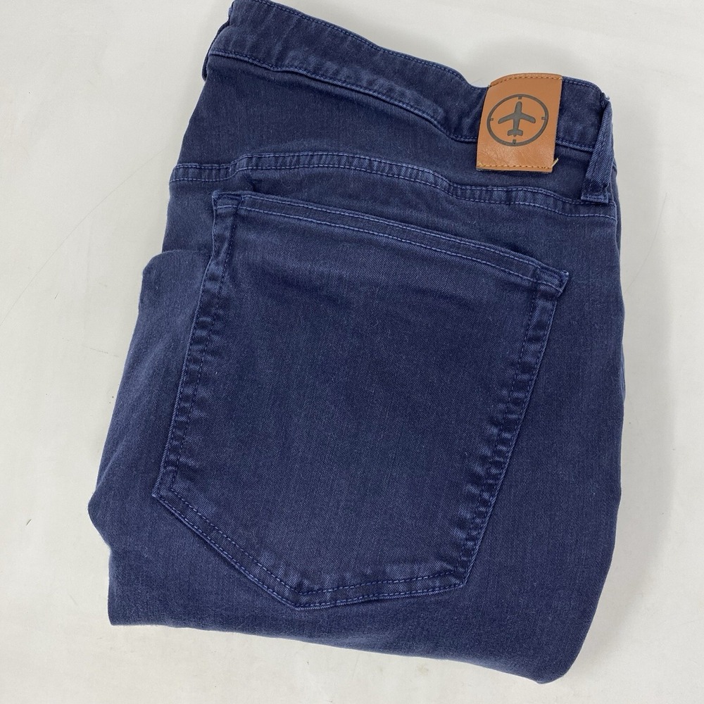 Aviator Straight Fit Jeans Mens 40 Navy Blue‎ Stretch Travel Pants Made in USA